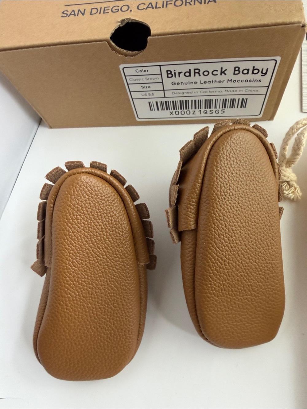 Bird Rock Baby Leather Moccasins New in Box Size 5.5 - Picture 5 of 14